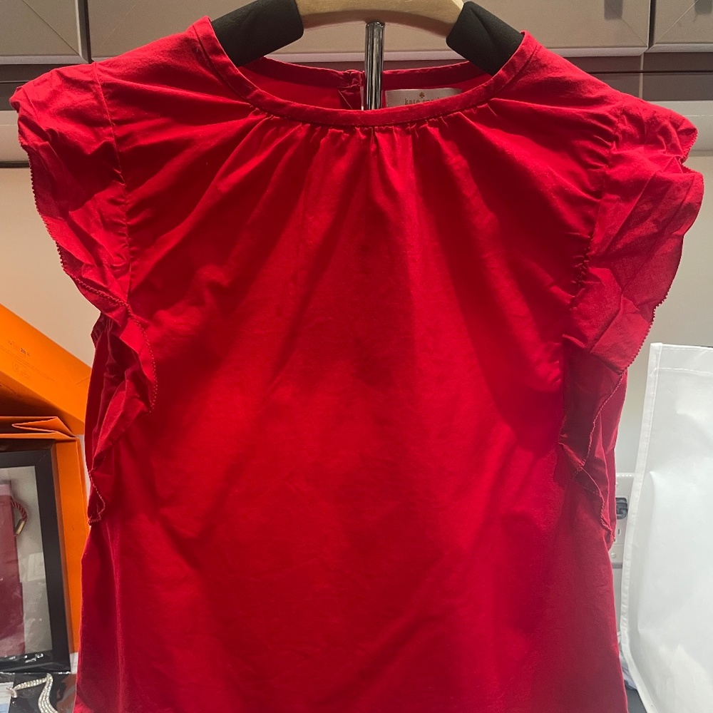 I’m Kate Spade Girl’s Flutter Sleeve Red shirt in Red